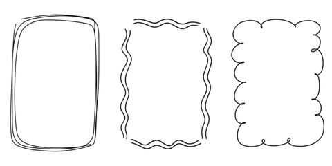 Fototapeta premium Various frames doodle hand drawn for element and illustration