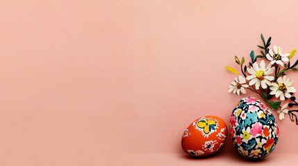 A 19th-century-inspired Easter card with an elegant egg motif, Easter eggs, Ephemera, Greeting cards