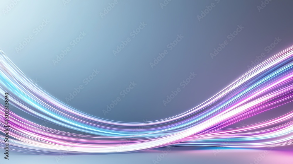 Poster abstract colorful light streaks in motion on a gradient background, perfect for technology or design