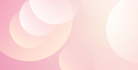 Minimalist pastel banner with pink and yellow gradations. Geometric circle effect, abstract background.