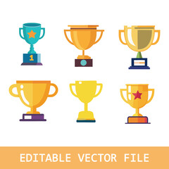 Trophy silhouette set vector design big pack of award illustration and icon