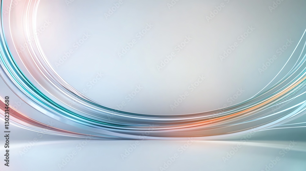 Poster abstract curved lines on a gradient background, modern and dynamic design.