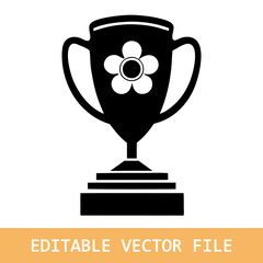 trophy icon in trendy flat style