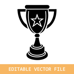 Trophy cup flat style icon vector illustration