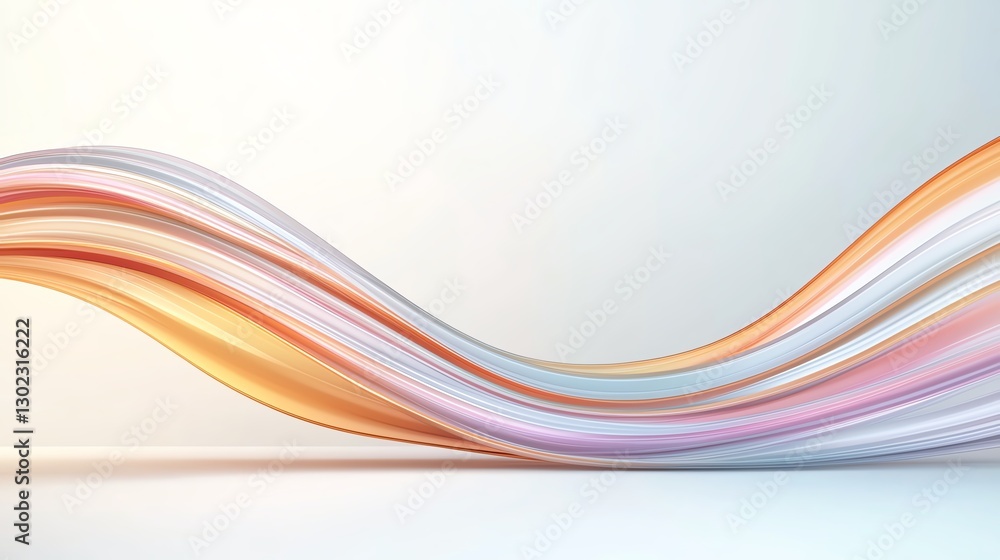 Poster abstract flowing wave with soft pastel colors, creating a sense of movement and harmony.