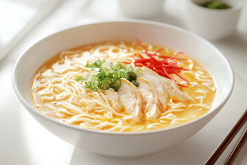Light and delicate shio ramen with salt-based broth, thin noodles, and fresh toppings