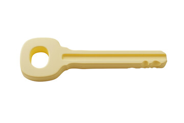 3D icon of a simple key, on Transparent PNG format Background. 