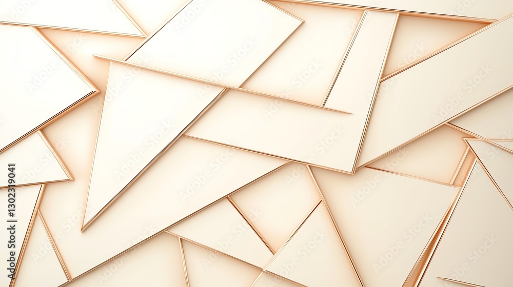 Poster abstract geometric pattern with overlapping beige triangles and rectangles, offering a modern minima