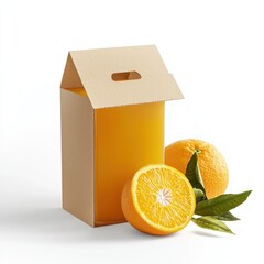 Carton of orange juice isolated on white background