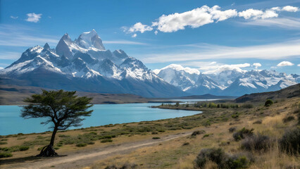 Obraz premium mystical lake beauty elegant blonde woman with antique lantern in enchanting twilight