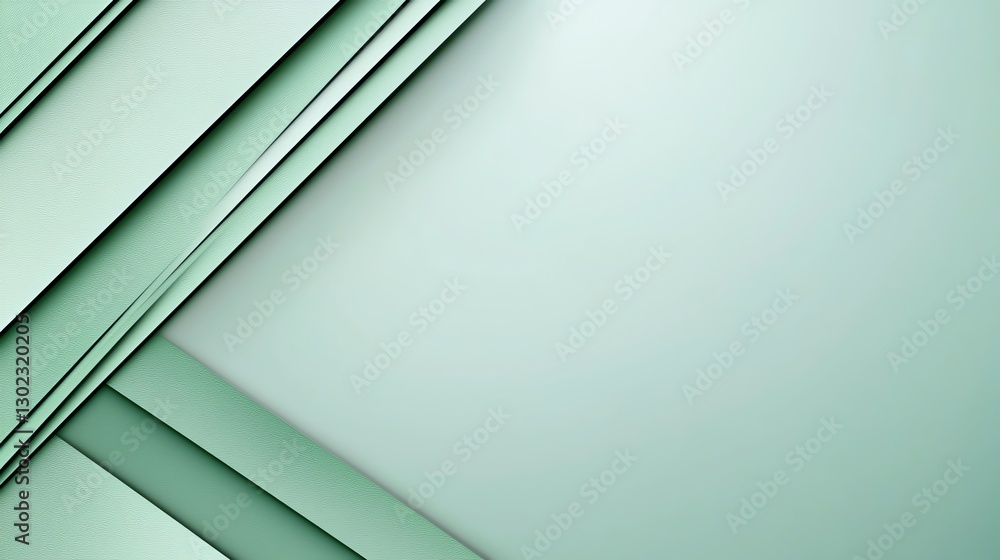 Aufkleber abstract green geometric background with layered lines. modern minimalist design with soft gradients