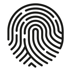 Digital Fingerprint Icon for Cybersecurity Data Privacy Encryption and Protection