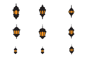 Fanoos silhouette vector . Ramadan lentern silhouette vector illustration.