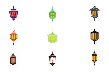 Fanoos silhouette vector . Ramadan lentern silhouette vector illustration.