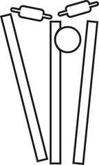 Cricket wicket icon in trendy linear style. Cricket related art vector illustration. Sports sign for mobile app and web design pictogram isolated on transparent background.