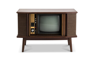 Vintage  tv isolated on Transparent  background