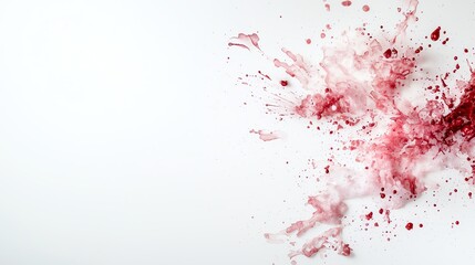 Obraz premium Abstract red watercolor splash on white background, creative design element for artistic projects.