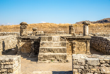 View at the Jain Stupa in Sirkap near Taxila in Pakistan