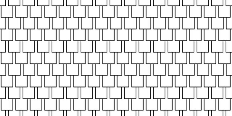 Shingles roof seamless pattern. House roof tile texture. Geometric shape design. Metal construction grid. Fish scales. Vector illustration isolated on white background. © Elena Pimukova