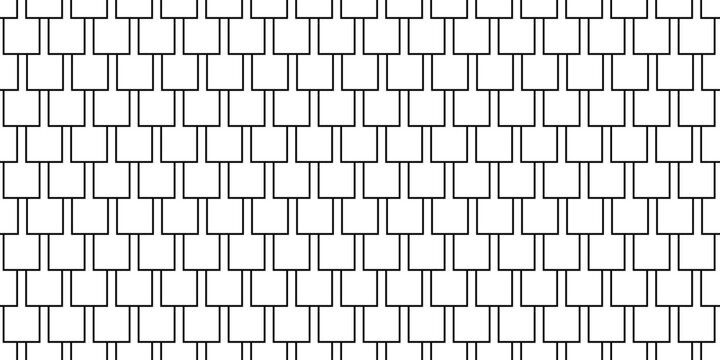 Shingles roof seamless pattern. House roof tile texture. Geometric shape design. Metal construction grid. Fish scales. Vector illustration isolated on white background.