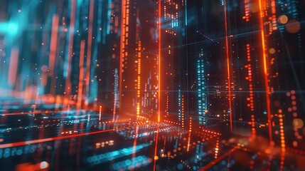 Naklejka premium Data Visualization Dashboard with Real-Time Analytics in a Futuristic Interface