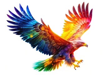 Obraz premium Majestic Eagle Silhouette Soaring at Sunset - Stock Photo