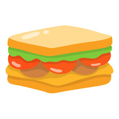 sandwich with ham and cheese illustration