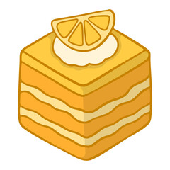 cake with lemon illustration