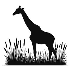 giraffe silhouette vector