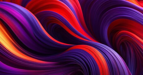 Obraz premium Colorful abstract 3D rendering of dynamic hairs in vibrant rainbow colors