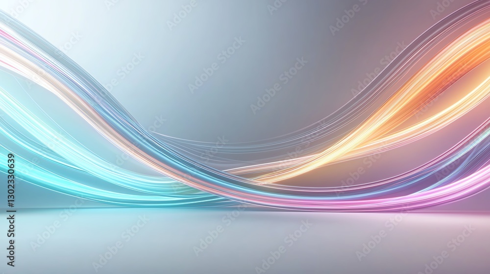 Aufkleber colorful abstract light waves on a smooth gradient background, creating a sense of movement and ener