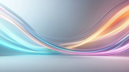 Colorful abstract light waves on a smooth gradient background, creating a sense of movement and energy.