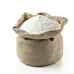 Bag of all-purpose flour isolated on white background