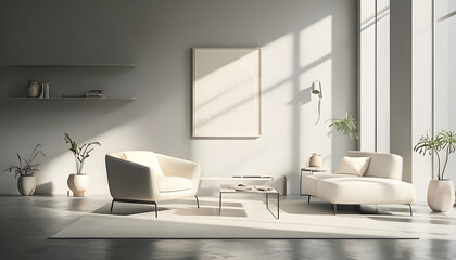 Minimalist Contemporary Living Room With Asymmetrical Layout Two