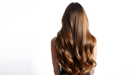 beautiful female hair on a white background