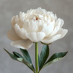 Delicate white flower blooming brightly against a soft background