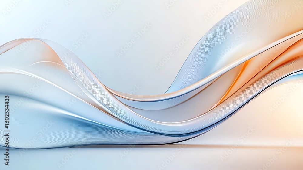 Aufkleber elegant abstract waves in blue and orange tones, creating a smooth and flowing design ideal for mode