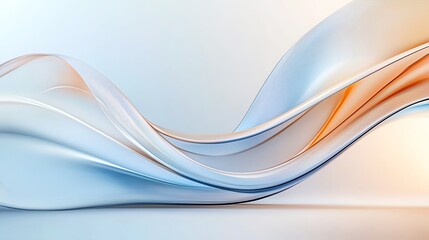 Obraz premium Elegant abstract waves in blue and orange tones, creating a smooth and flowing design ideal for modern backgrounds.
