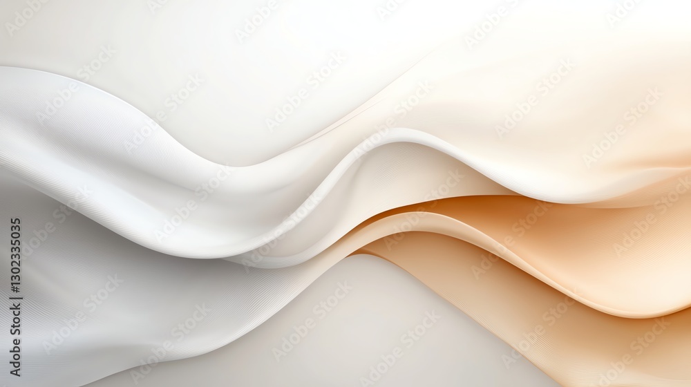 Poster elegant abstract waves of soft white and orange tones create a smooth and calming texture.
