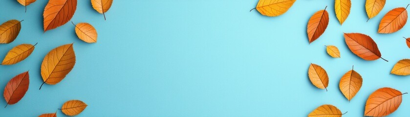 Obraz premium Falling leaves celebration autumn park nature photography vibrant environment aerial view seasonal beauty