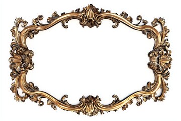 Decorative vintage border frame framing element on white background
