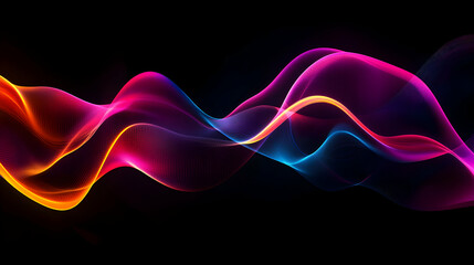 Abstract Waves of Color, Dynamic Energy and Flowing Light Trails Creating a Visually Stunning and Modern Background for Creative Projects and Designs