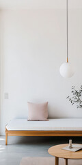 Cozy and minimalist interior design in a sunlit modern living space