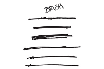 set of brush paint design hand drawn style 