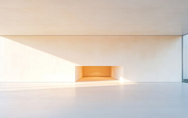 Fototapeta premium Modern minimalistic design showcases natural light in an empty space