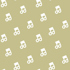 seamless minimal musical note song line art repeat pattern in green background, flat vector illustration graphic design