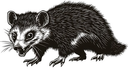 Naklejka premium badger running on white