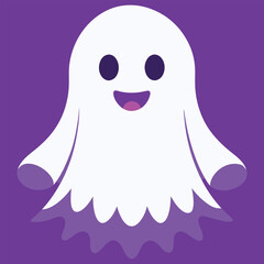 Boo, scary ghost flat vector illustration for Halloween, cartoon character for holiday. 