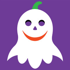 Boo, scary ghost flat vector illustration for Halloween, cartoon character for holiday. 