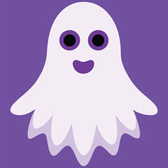 Obraz premium Boo, scary ghost flat vector illustration for Halloween, cartoon character for holiday. 
